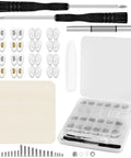 All In One Magnetic Eyeglasses Repair Kit With Precision Screwdrivers, Tweezers And 580 Pieces, 29 Screw Types Plus 12 Nose Pads In Gold Silver And Clear