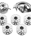 Alloy Sewing Machine Components And Attachments For Vintage Models Hassle Free Assembly Kit For Tailors And Hobbyists Pro Grade Joints And Reinforced Parts For Heavy Duty Stitching Restore Antique Machines And Upgrade Home Workshops: alloy bobbins and bobbin case