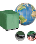 Green 275 Gallon IBC Tote Cover Slick Waterproof Hood over tank, showing durability and zippered closure.