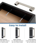 Installation guide for 30 Pack 5 Inch Hole Centers Stainless Steel Boss Bar Cabinet Pulls Satin Nickel Finish