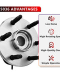 4WD Front Wheel Hub And Bearing Assembly Compatible With Cadillac Escalade EXT, Chevy Avalanche 1500, features visible