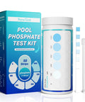 Pro Grade Pool Phosphate Test Strips 50 Count for Hot Tub And Spa Water Chemistry Testing in a kit with color chart.