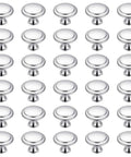 30 Pack Stainless Steel Cabinet Knobs 1.18 Inch Round Brushed Silver Drawer Pulls With Screws, Dope Modern Minimalist Hardware