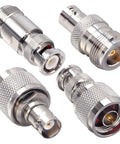 4 Pack N To BNC Coax Adapters Kit male to female and female to male for antennas radios gold plated copper nickel brass