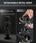 Heavy Duty Electric Burr Coffee Grinder With Sixty Fine Adjustments And 48 Millimeter Conical Steel Burrs For Dank Fresh Grinding And Smooth Barista Style Single Dose Pulls showing detachable metal body for easy cleaning.