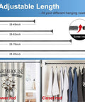 Industrial Style Wall Mounted Shower Rod Adjustable From 28 To 76 Inches Matte Black Finish in bathroom and closet settings