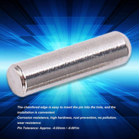 Stainless Steel Dowel Pin 2.5x10 Mm Pro Grade Locating Pin For Machinery Manufacturing And CNC Setup shown on blue background.