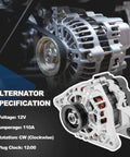 No Fuss Easy Install Alternator Replacement For Hyundai Elantra 2007 To 2012 2.0L L4 And Kia Soul 2010 To 2011 2.0L L4 Spectra 2007 To 2009