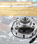 Front view of Pair Front Wheel Hub And Bearing Assemblies 515079 For 2005 To 2008 F150 4WD 6 Stud And 2006 To 2008 Mark LT Direct Replacement OEM