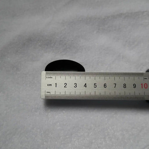 Fuchi Kashira Iron Alloy Set For Samurai Tsuka Handle Ferrule Caps 01 To 07 with ruler showing dimensions for restoration