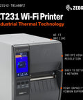 Rugged Compact Thermal Industrial Printer With 4 Inch Width 203 DPI Resolution featuring Wi-Fi and color touch display.
