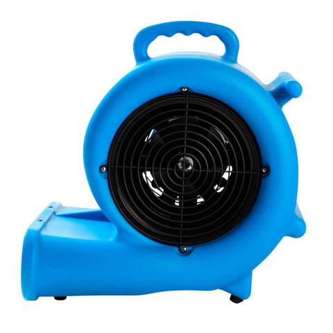 Blue Beefed Up Heavy Duty One Third HP 2000 CFM Air Mover for Water Damage Restoration with front view fan grille