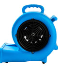 Powerful One Third HP Air Mover Blower With 2000 CFM, 3 speed, blue casing, front view highlighting fan and handle