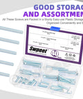 40 Piece T Track Bolts Set in Five Sizes 1/4-20 Through 2 Inches, displayed in clear storage box, silver tee bolts for DIY woodworking jigs