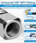 Heavy Duty 4 Jaw Quick Release Grease Gun Coupler With Secure Lock For 12,000 PSI High Pressure Jobs Tough Grease Adapter