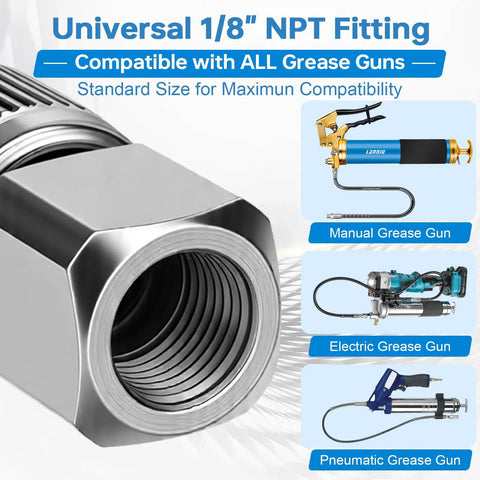 Heavy Duty 4 Jaw Quick Release Grease Gun Coupler With Secure Lock For 12,000 PSI High Pressure Jobs Tough Grease Adapter