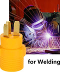 Nema 10 To 14 Power Adapter 50 Amp Plug Converter for Dryers Welders Generators And Rvs, yellow, three prong for welding use.
