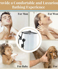 Rain Shower Head With Handheld Combo provides luxury bathing for man, woman, baby, and pet with adjustable curved arm.