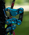 Close-up of Rope Runner Vertec Ultimate Climbing And Work Positioning Device with rope, showcasing tool-free adjustability features.