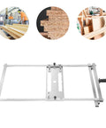 7 Inch Circular Saw Edge Guide With Dual Scale Level For Smooth Woodworking Cuts And Adjustable 0 To 29.5 Inch Cutting Range Precision Rail Tool on a workbench.