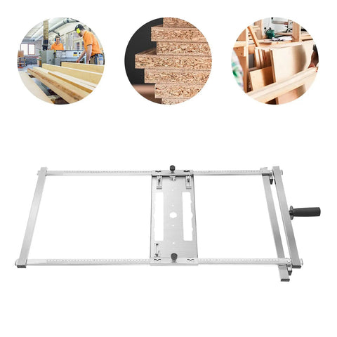 7 Inch Circular Saw Edge Guide With Dual Scale Level For Smooth Woodworking Cuts And Adjustable 0 To 29.5 Inch Cutting Range Precision Rail Tool on a workbench.