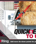 Retractable Truck Bed Tie Down Anchors 2-Pack With Raised Fit OE Texture Top Rail Mount securing hay bales on truck bed