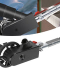 Heavy Duty 1/2x18 Inch Belt Grinder And Sander For Wood Furniture, Metal, Aluminum, Plastic, showing detailed adjustment features.