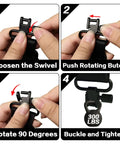Step-by-step guide to attach Crossbow Sling With Removable Swivels, Ultra Comfortable Neoprene Shoulder Strap, 300 lbs capacity