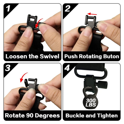 Step-by-step guide to attach Crossbow Sling With Removable Swivels, Ultra Comfortable Neoprene Shoulder Strap, 300 lbs capacity