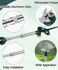 Dual Pack Garden Lawn Sprinklers For Yard Big Coverage Tall Above Ground Metal Water Sprinkler System With Brass Impact Nozzles