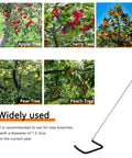 Pro Grade Fruit Tree Limb Spreader Set, 10 Pack, 14 Inch Branch Puller Tools with iron wire and tree examples for pruning.
