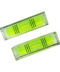2 Pack Magnetic Mini Bubble Level Tool 2 Inch, Small Pocket with bright green liquid and clear markings for accurate leveling.