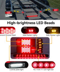 12V LED Trailer Light Kit For Boat And Utility Trailers IP67 Waterproof Rectangular Brake Stop Turn Lights DOT Compliant