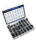 630 Piece Aluminum Electrolytic Capacitors Kit With 24 Value Ranges From 0.1uF To 1000uF, -40C To 105C Temperature Range, Easy Open Assortment Box For DIY Electronics, Soldering Projects, Pro Hobbyists And Tinkerers, organized in a clear box.