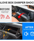 Plug And Play Soft Close Glove Box Damper For Ford Maverick Bronco Sport And Escape Dashboard, before and after soft close operation.