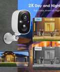 Two-Pack Wireless Outdoor Porch Cameras With 2K Crystal Video And Color Night Vision AI Motion Detection shown at porch