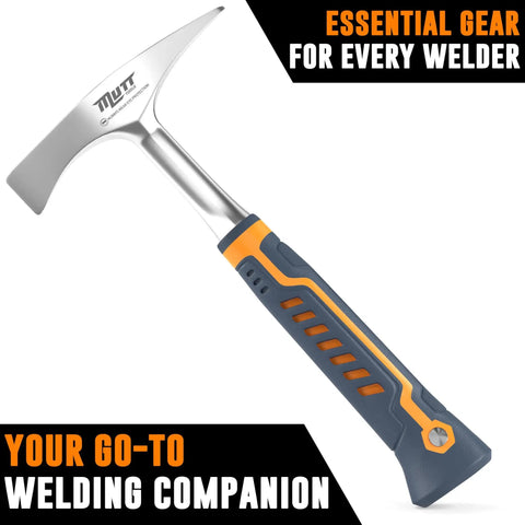 14oz Forged Steel Welding Chipping Hammer For Pros With Dual Ended Pointed And Flat Ends Heavy Duty Slag Removal Tool