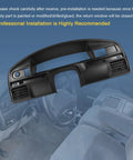 Front view of JDMSPEED black plastic dash cluster bezel replacement for 1994–1997 Ford F-250/F-350 Super Duty