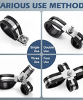 Various use methods for 20 Pack One Half Inch And 1 Inch Cable Clamps Kit 304 Stainless Steel Rubber Cushioned Clips For Pipe Wire Tube