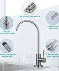Reverse Osmosis Drinking Water Faucet For Non Air Gap Filtration Systems Modern Stainless Steel Brushed Nickel Kitchen Tap