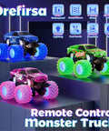 Colorful LED Amphibious Monster RC Truck With Waterproof Build, 4WD Off Road Remote Control Car For Kids on display