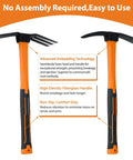 2 Pack Garden Hoes With No Slip Ergonomic Handles Carbon Steel Outdoor Tools Durable 2 Piece Set Bright Orange Finish