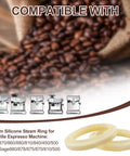 54mm Silicone Steam Ring Gasket Replacement For Breville And Sage Espresso Machines 2 Pack shown with coffee beans