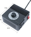 Variable Speed Controller For Exhaust Fan Motor Router And Drill Rheostat 110V 120V 220V 15A 4000W, black box with dial and switch
