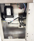 Inside view of Hardcore 110 Volt Oil Water Separator with motor and fluid pipes for CNC machining centers and coolant recycling.