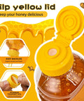No Drip Honey Bottle Set For Easy Pouring 16 Oz Refillable Food Grade Containers With Leak Proof Flip Top Caps close-up