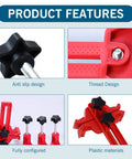 Heavy Duty 9 Piece Camshaft Timing Tool Set With Slick Anti Slip Grip And Smooth Thread Lock Universal Sprocket Retainer features anti-slip grips and thread design.
