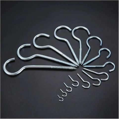 Knockout Vinyl Coated Screw Hooks And Heavy Duty Eye Bolts Designed For Zero Hassle Wall Mounting on wood or drywall, 20 piece bundle.