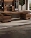 Huge Adjustable Standing Desk Featuring Smooth Sit Stand Functionality, spacious wood laminate top, designed for executive workspace.