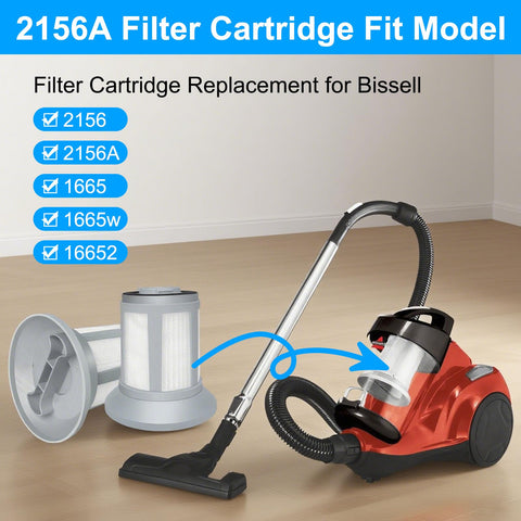 4 Pack Replacement Vacuum Filter Kit For Zing Bagless Canister Vacuums 2156A 2156 1665 16652 1665W 2156E With Cleaning Brush